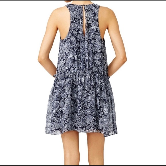 LIKELY Babydoll Dress 6 Georgette Navy White Paisley Coquette Girl Feminine - Picture 8 of 11